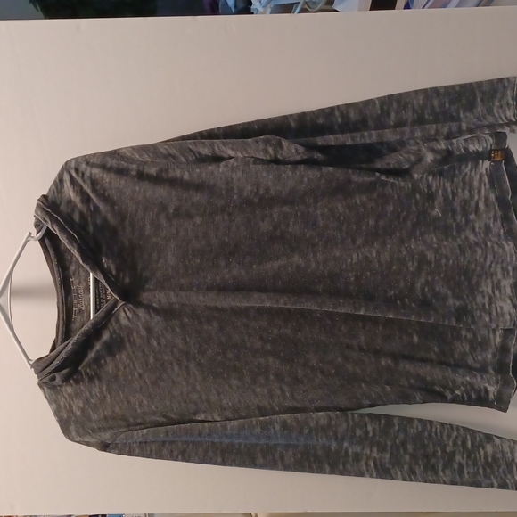 Lucky brand Venice burnout grey hooded long sleeve lightweight medium top - Picture 1 of 11